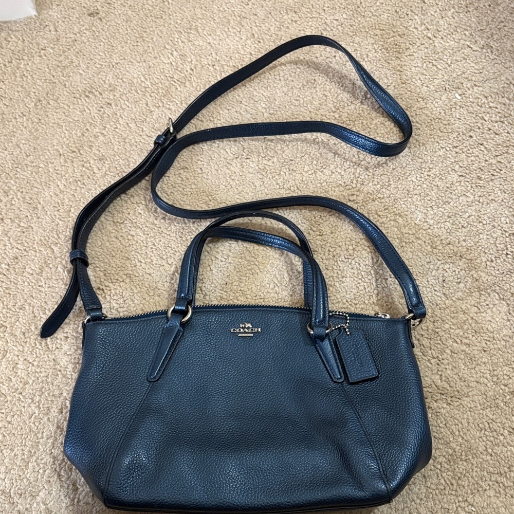 Coach Dark Blue Leather Shoulder Bag